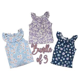 Girl's Bundle of 3 Rib Top with Ruffles